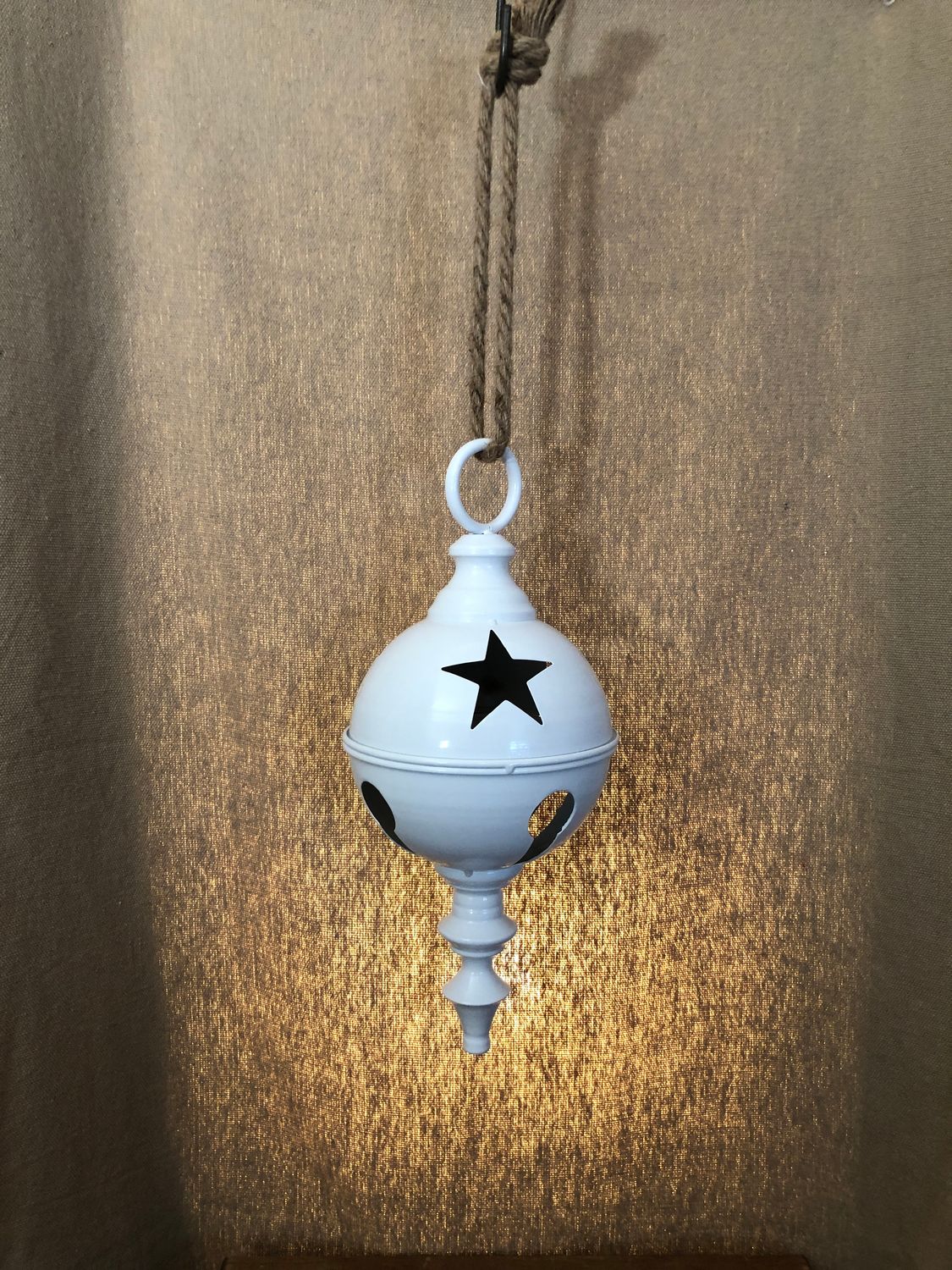 White Metal Star Finial Bell Sm White Metal Star Finial Bell Sm
