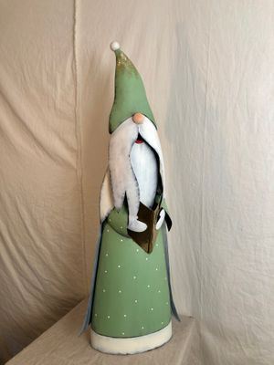 Painted Singing Santa Gnome - Green