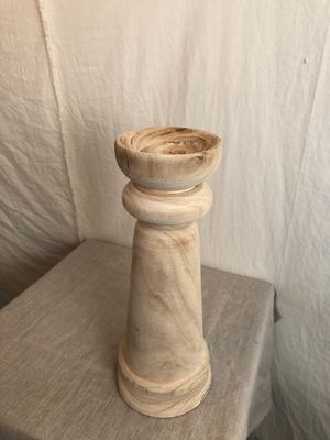 Turned Wooden Candle Holder III