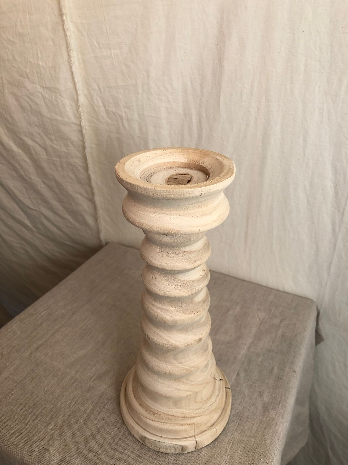 Turned Wooden Candle Holder II