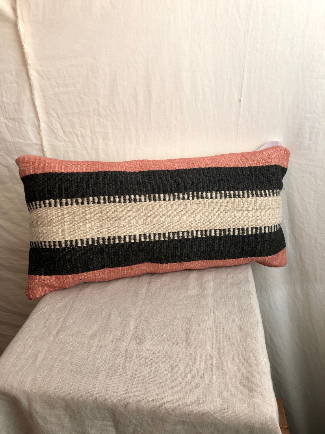 Jute Lumbar Pillow - Pink