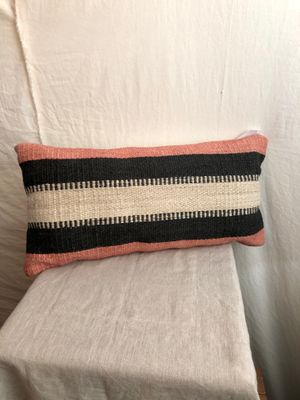 Jute Lumbar Pillow - Pink