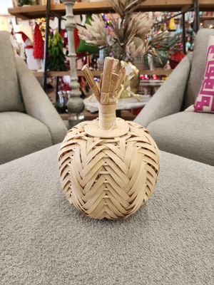 Woven Rattan Pumpkin Sm
