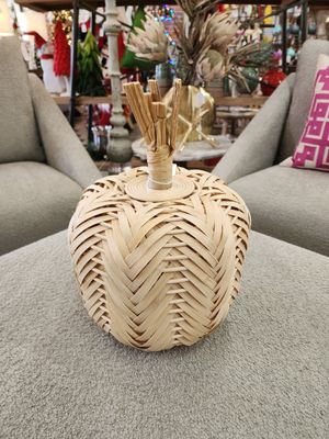 Woven Rattan Pumpkin Lg