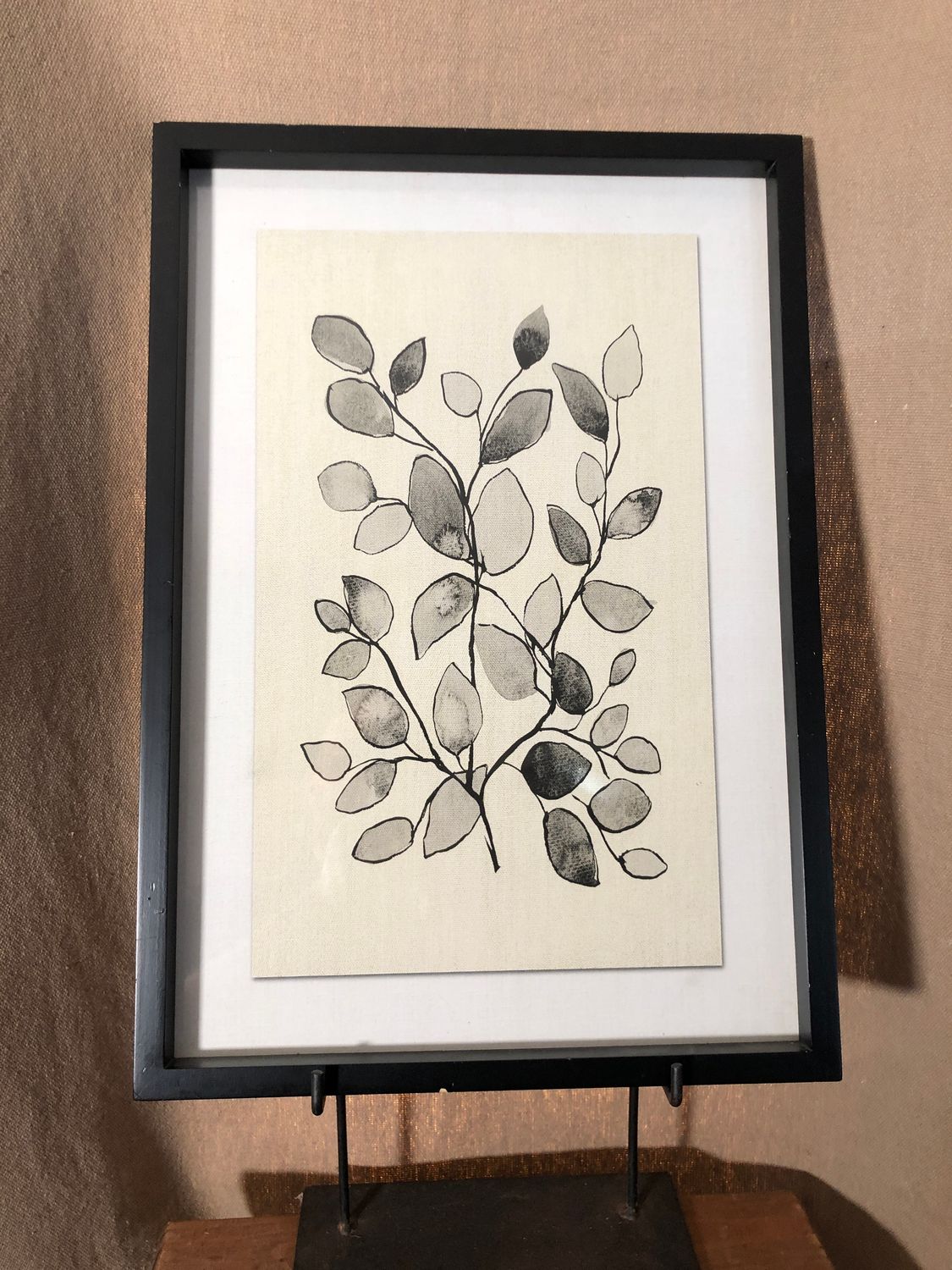 Framed Black Leaf Print Under Glass II Framed Black Leaf Print Under Glass II