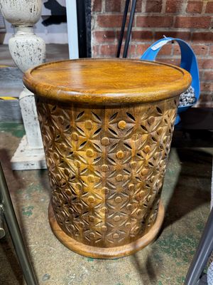GA Decker Drum Table - Sm Mango - 16&quot;x16&quot;x19&quot;T