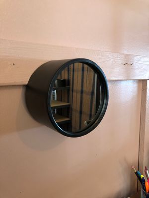 Antique Black Round Metal Wall Mirror - 6&quot;