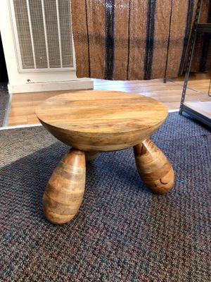 Mango Wood Stool with Balloon Style Legs
