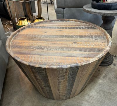 Grey Wash Round Coffee Table 32&quot; x 32&quot; x 19&quot;H