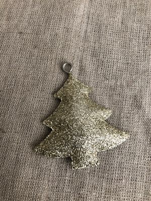 Mini Metal Glitter Tree Ornament Champagne