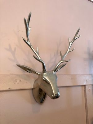 Silver Metal Deer Head