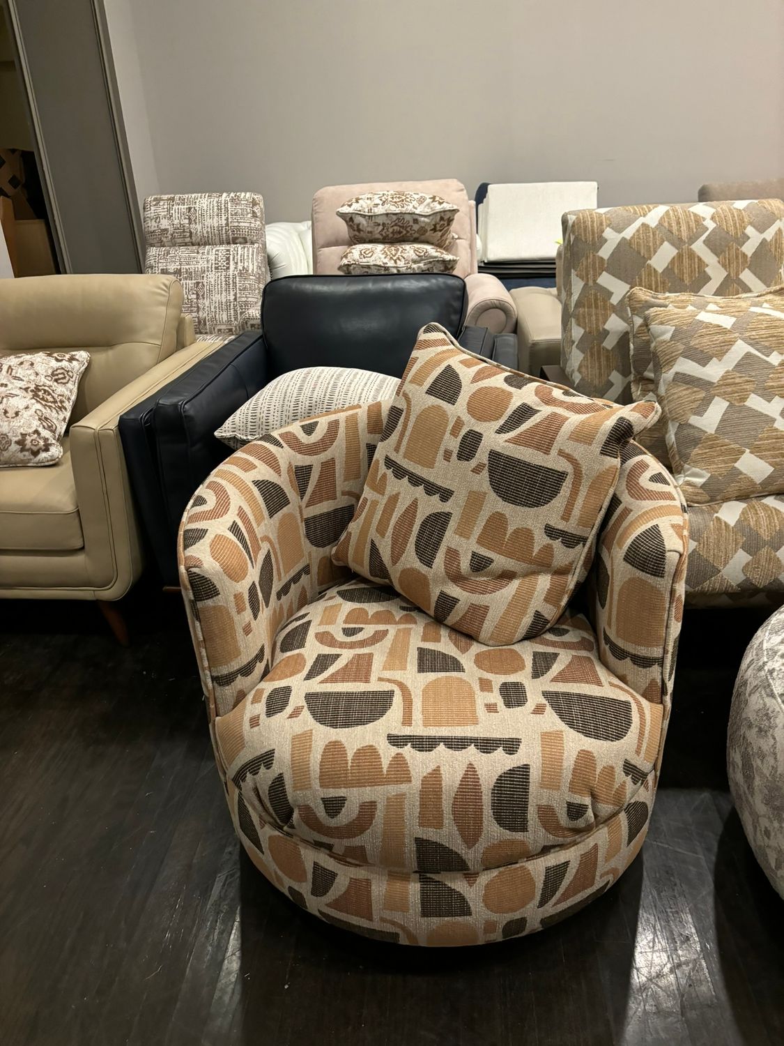 Olivia Fabric Swivel Chair