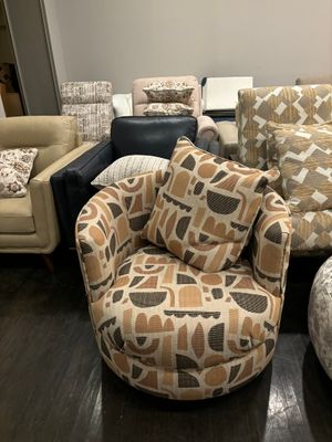Olivia Fabric Swivel Chair