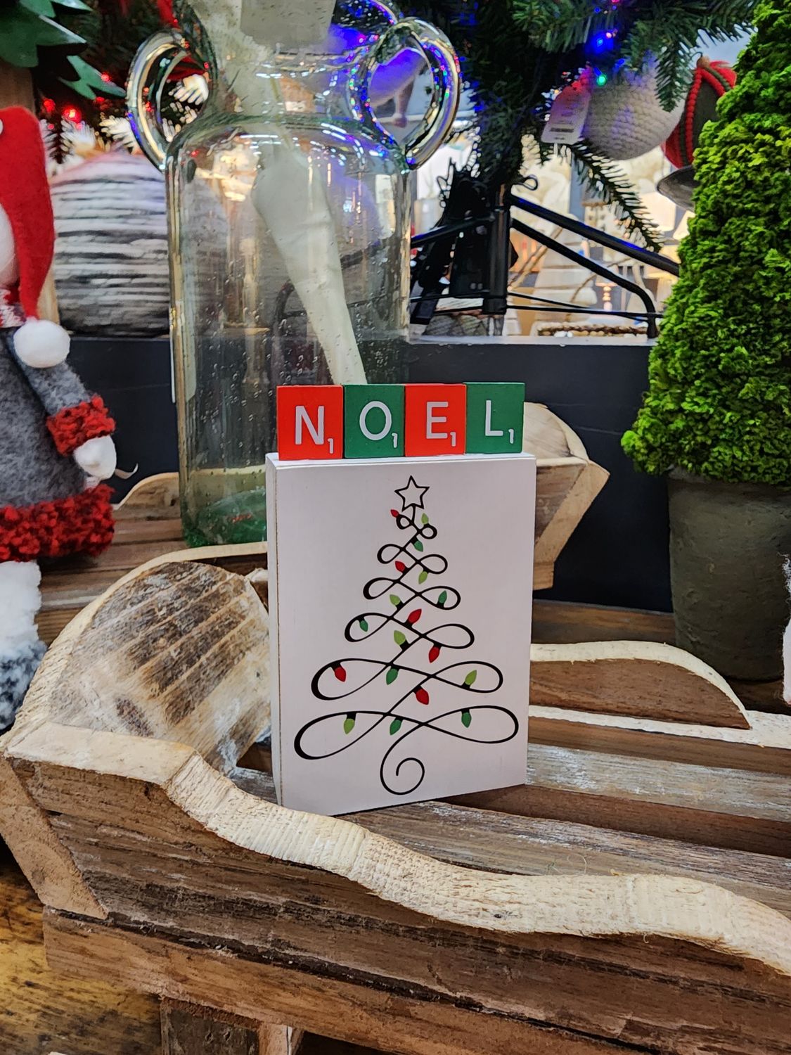Noel Scrabble Tree Plaque 3&quot;L x 5&quot;H