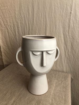 White Ceramic Trophy Head Vase