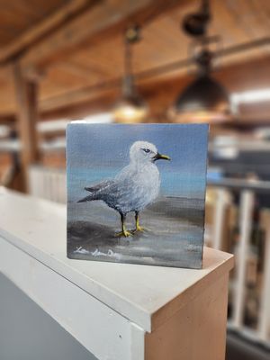 Bird on the Beach - 7&quot; x 7&quot;T