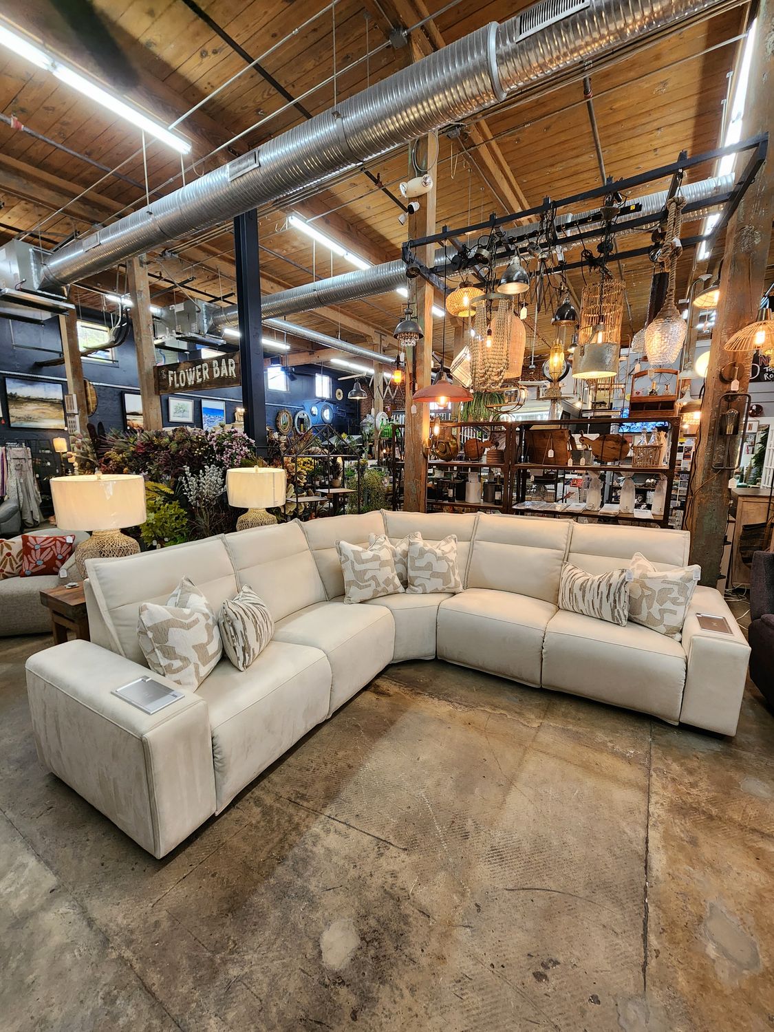 Rowan 5PC Suede Sectional - White