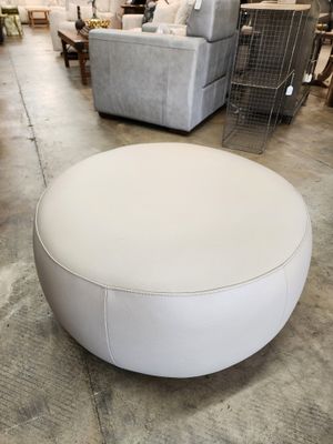 Itzel Round Gray Ottoman