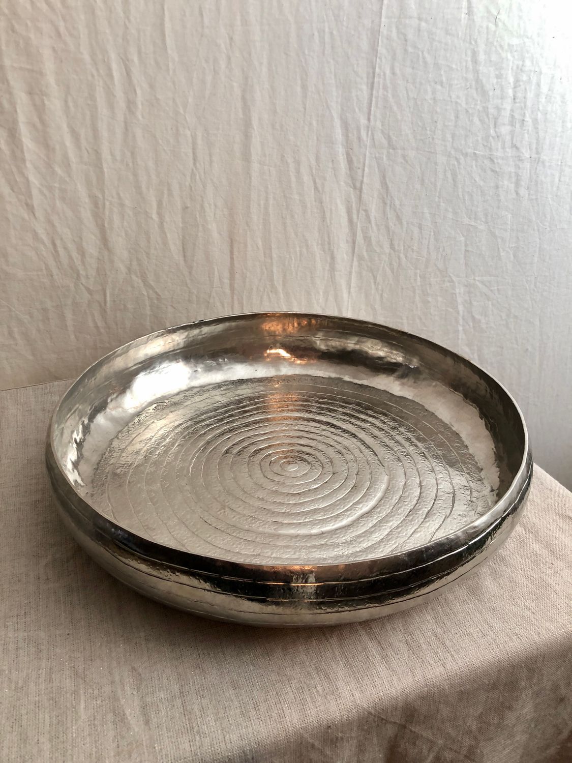 Aluminum Round Silver Tray