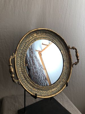 Antique Gold Mirror Tray Sm