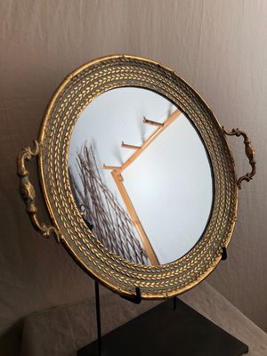 Antique Gold Mirror Tray Lg