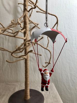 Bungee Parachute Santa Ornament I