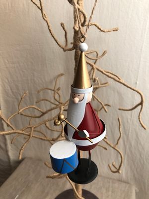 Metal Musical Santa Ornament Drum