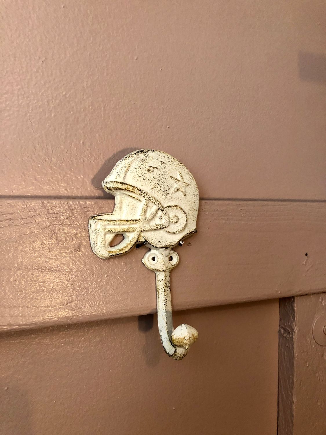Football Helmet Wall Hook - White