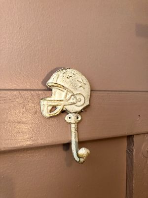 Football Helmet Wall Hook - White