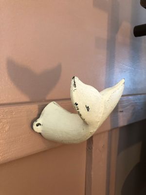 Whale Tail Wall Hook - Cream