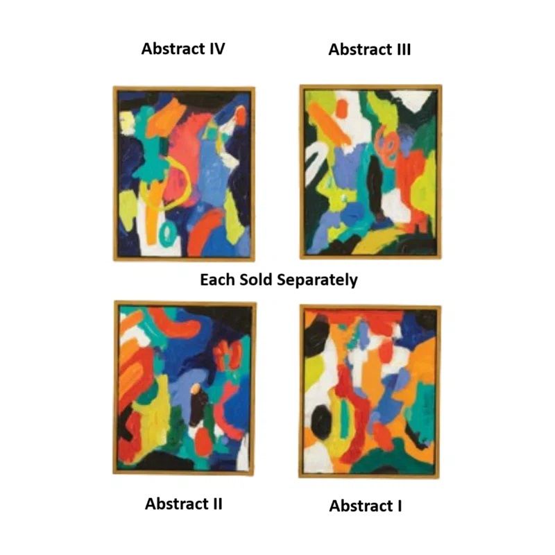 Framed Colorful Abstract Oil Painting IV
