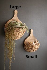 Seagrass &amp; Wood Wall Pocket Sm