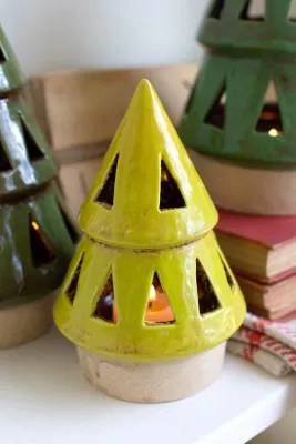 Ceramic Christmas Tree Lantern Sm