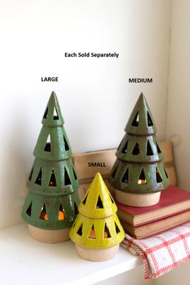 Ceramic Christmas Tree Lantern Med