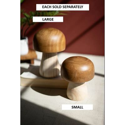 Carved Wooden Mushroom Lg