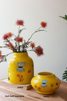 Yellow Ceramic Vase Lg