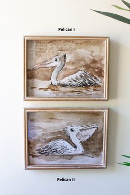 Pelican Print Under Glass II