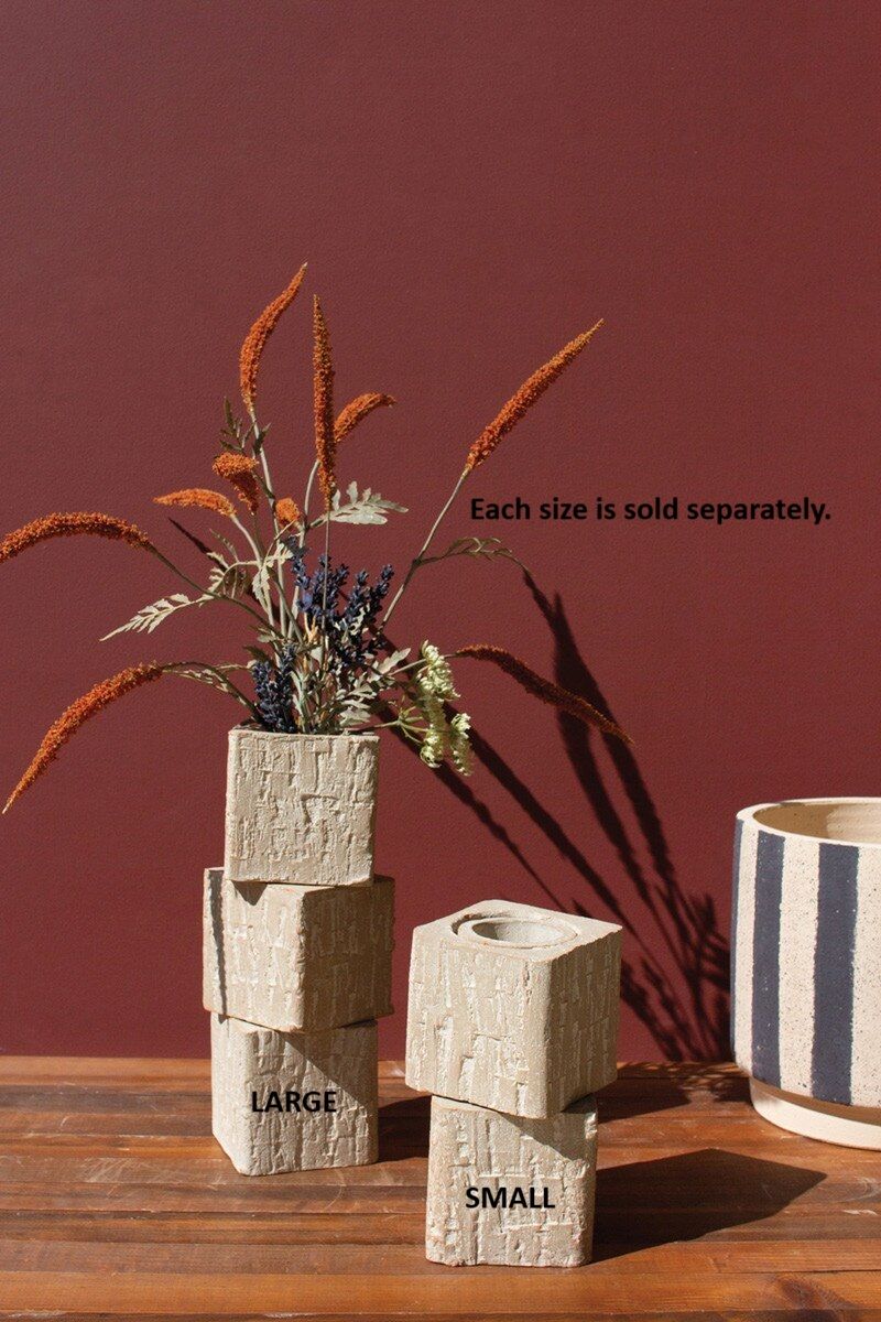 Textured Clay Cubed Vase Sm