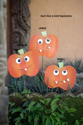 Painted Metal Jack-O-Lantern Yard Stake Lg