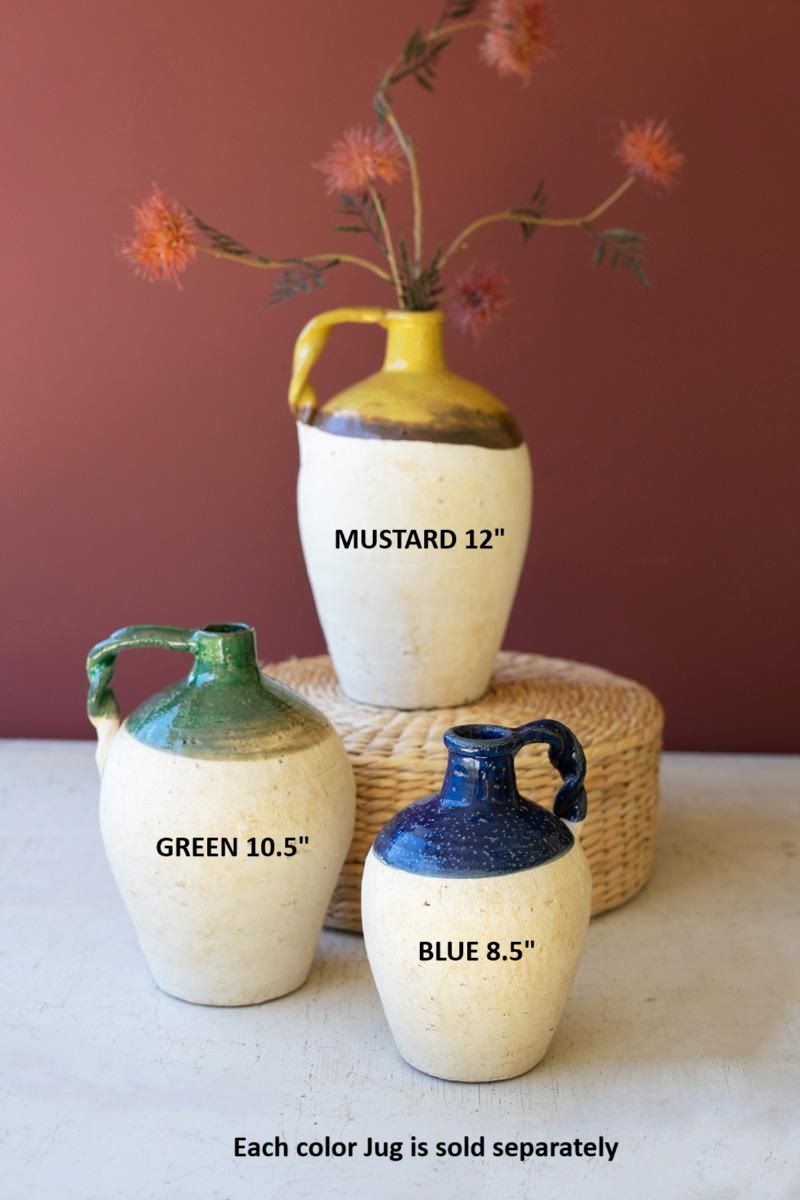 Ceramic Jug - Green 10.5&quot;