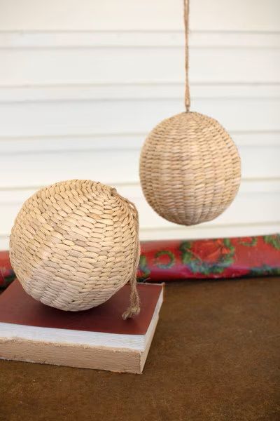Woven Round Seagrass Christmas Ornament Woven Round Seagrass Christmas Ornament