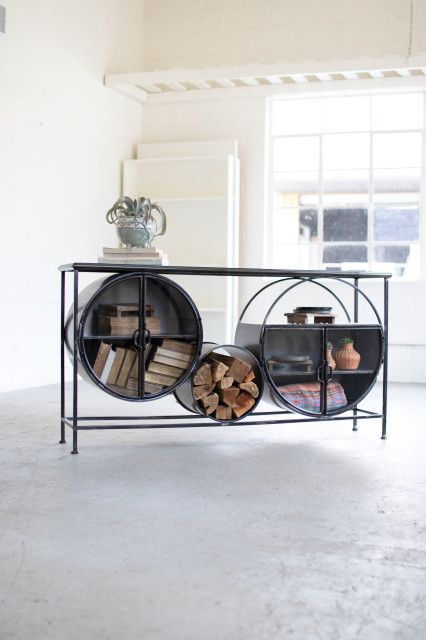 Iron &amp; Glass Circles Console