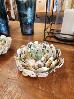 Single Oyster Shell Cluster Votive - 6&quot;R