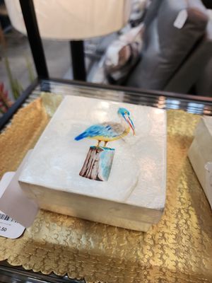 Capiz 4&quot; Square Box - Pelican
