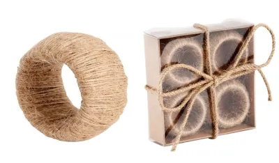 S/4 Jute Napkin Rings