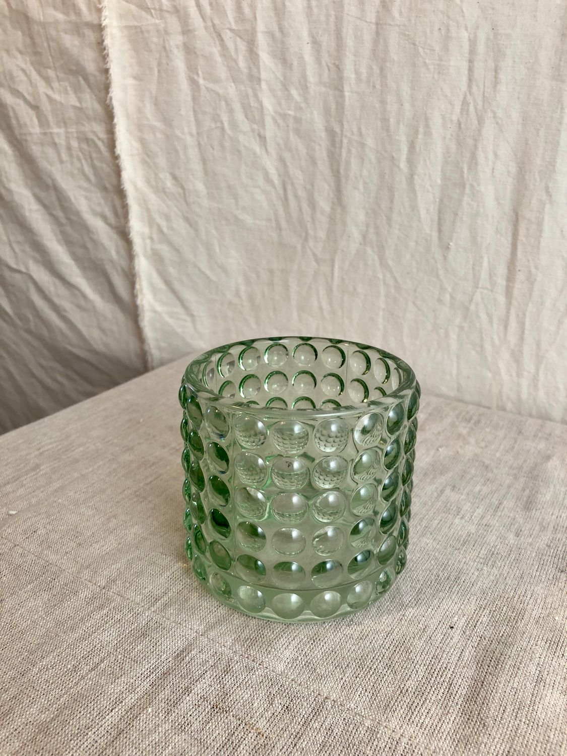 Glass Dotted Tealight Holder Teal I