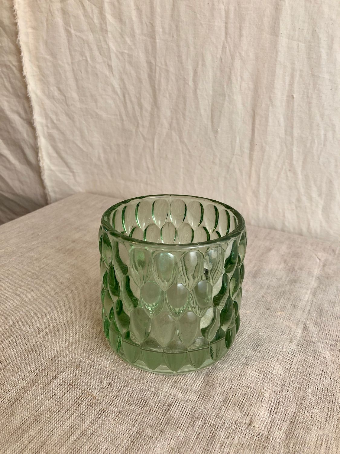 Glass Dotted Tealight Holder Teal II