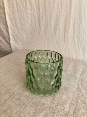 Glass Dotted Tealight Holder Teal II