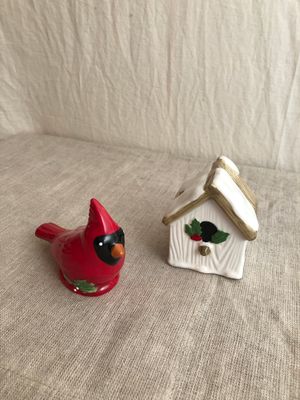 Cardinal Birdhouse Salt &amp; Pepper Shakers