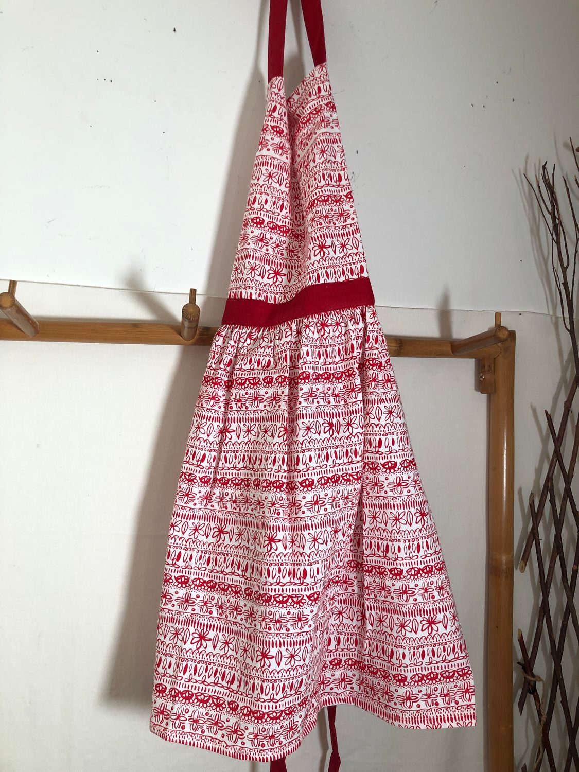 Whimsy Winter Red &amp; White Apron